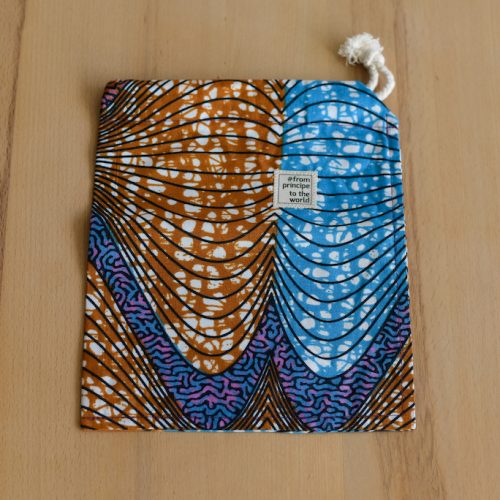 From Príncipe to the World – African shopper bag brown blue