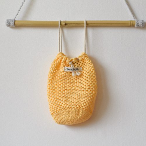 Crochet grocery bag yellow