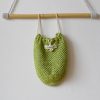 Crochet grocery bag green apple
