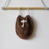 Crochet grocery bag brown