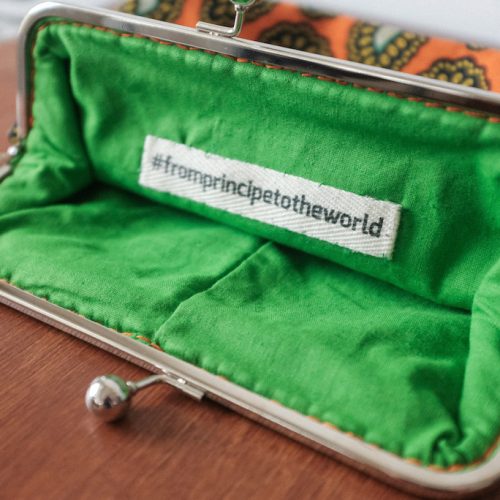 From Príncipe to the World – African purse black orange