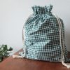 Bread bag cotton vichy green