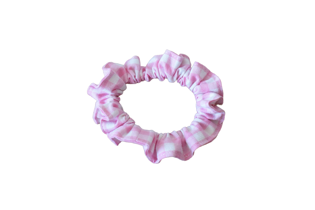 Haargummi Scrunchie vichy light pink big