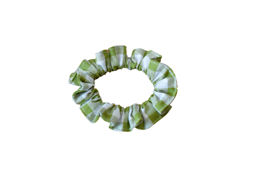 Haargummi Scrunchie vichy green big