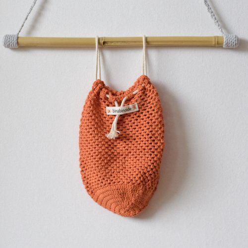 Crochet grocery bag orange