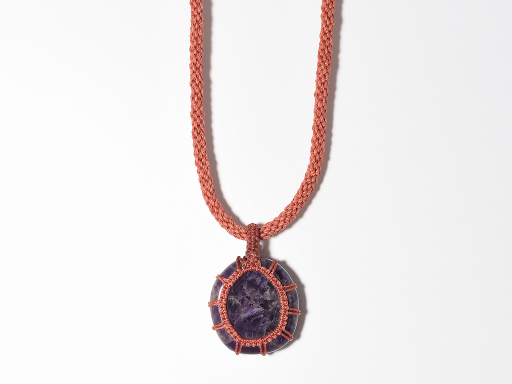 Crystal Necklace Amethyst purple