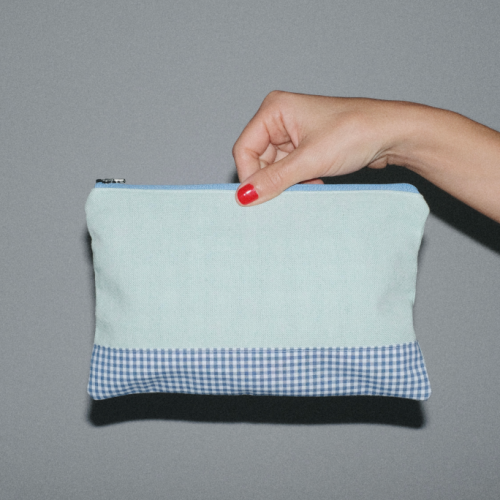 Linen pouches aquamarine forget-me-not blue M