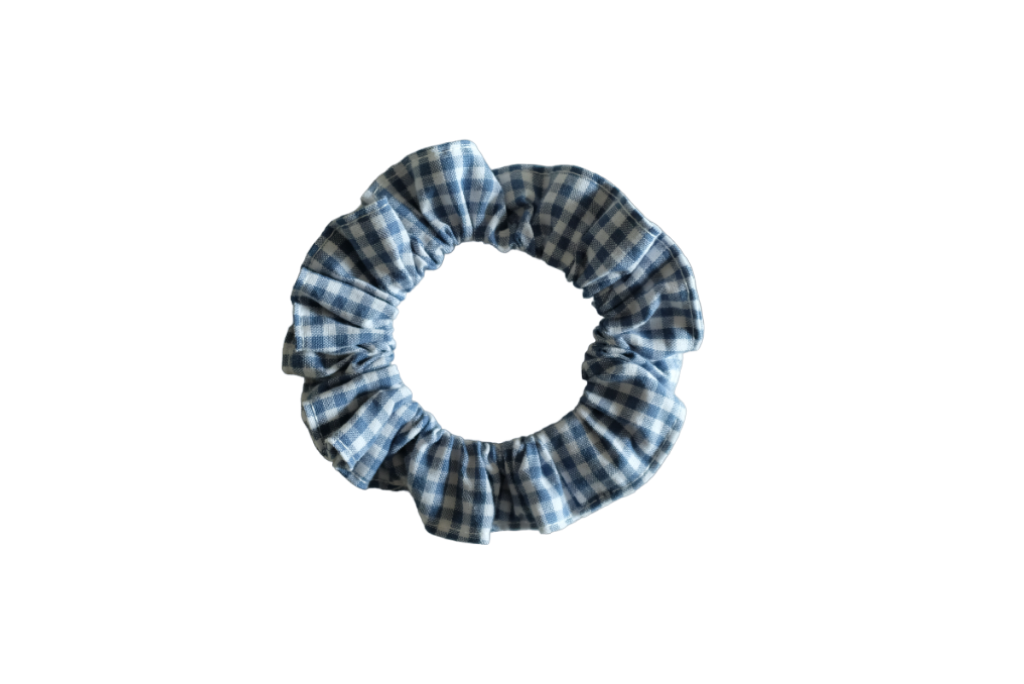 Scrunchie vichy forget-me-not blue
