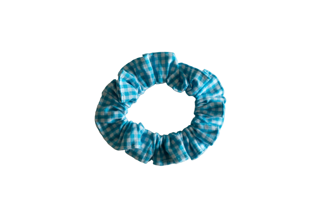 Scrunchie vichy capri blue