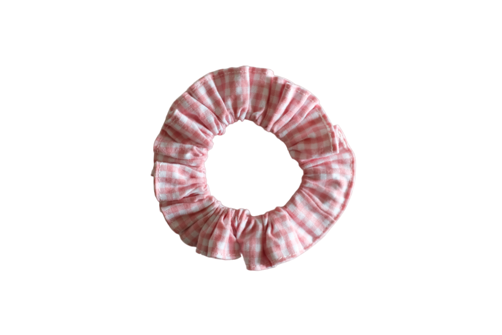 Scrunchie vichy peony pink